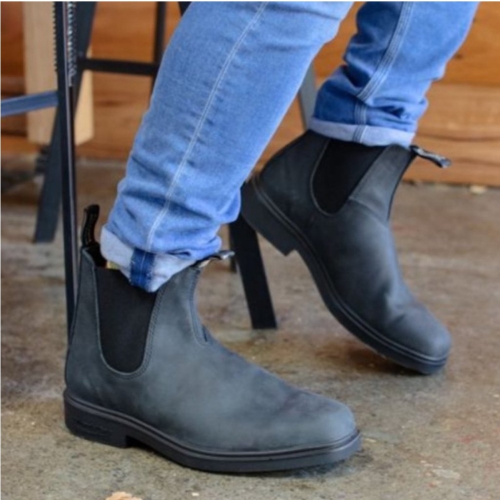 Blundstone 1308 Chelsea Leather Dress Boots Size 7 Rustic Black